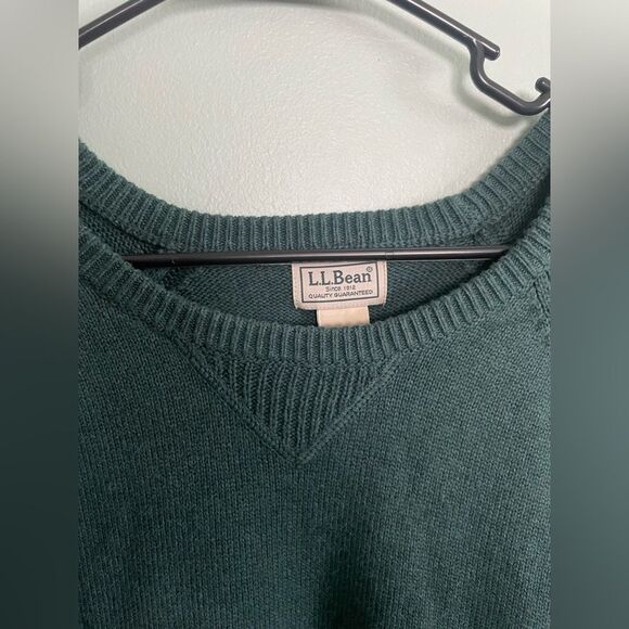 L.L. Bean Men’s Forest Green Cotton Cashmere Crew Neck  Sweater SZ XXL - Picture 2 of 8